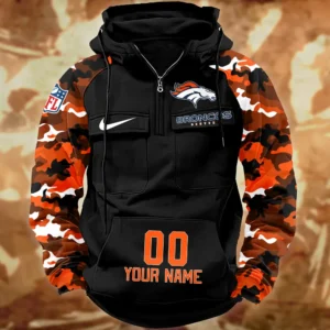 Denver Broncos Hot Camouflage Multi Pockets Zip Hoodie AMCCLG001155