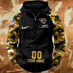 Jacksonville Jaguars Hot Camouflage Multi Pockets Zip Hoodie AMCCLG001160