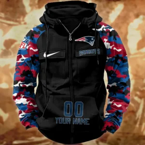 New England Patriots Hot Camouflage Multi Pockets Zip Hoodie AMCCLG001167