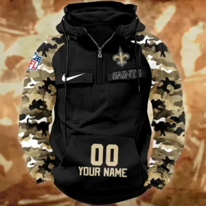 New Orleans Saints Hot Camouflage Multi Pockets Zip Hoodie AMCCLG001168