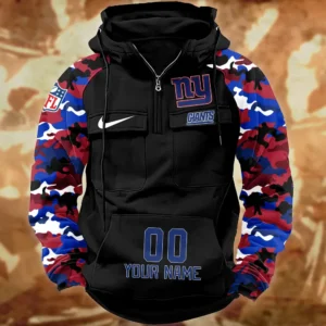 New York Giants Hot Camouflage Multi Pockets Zip Hoodie AMCCLG001169