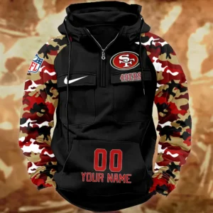 San Francisco 49ers Hot Camouflage Multi Pockets Zip Hoodie AMCCLG001173