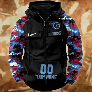 Tennessee Titans Hot Camouflage Multi Pockets Zip Hoodie AMCCLG001176
