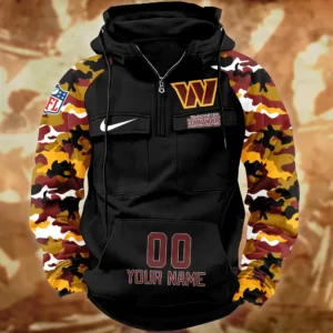 Washington Commanders Hot Camouflage Multi Pockets Zip Hoodie AMCCLG001177