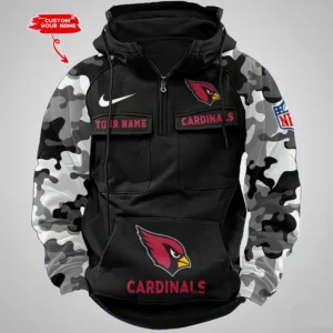 Arizona Cardinals Hot Camouflage Multi Pockets Zip Hoodie AMCCLG001178