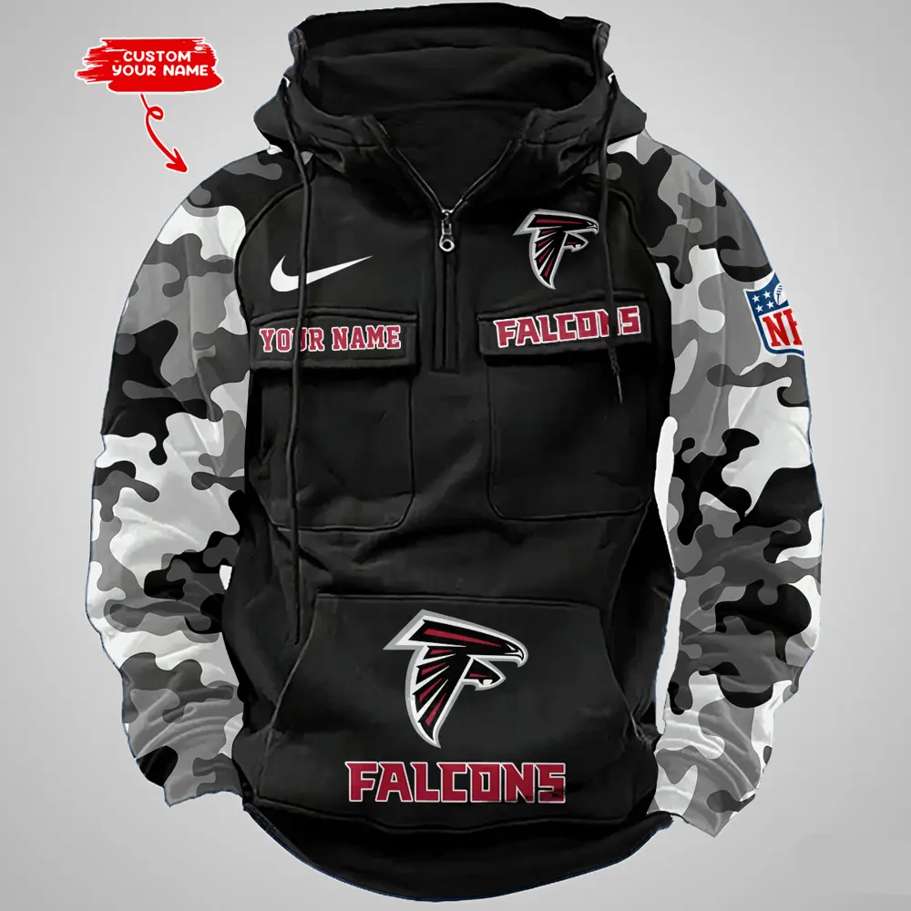 Atlanta Falcons Hot Camouflage Multi Pockets Zip Hoodie AMCCLG001179 - Image 2