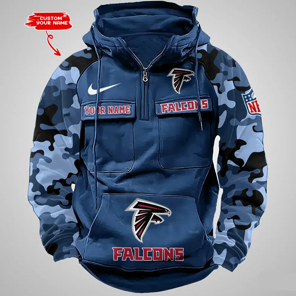 Atlanta Falcons Hot Camouflage Multi Pockets Zip Hoodie AMCCLG001179 - Image 3