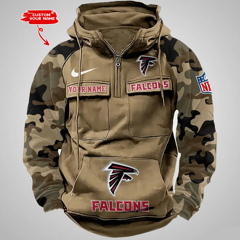 Atlanta Falcons Hot Camouflage Multi Pockets Zip Hoodie AMCCLG001179 - Image 5