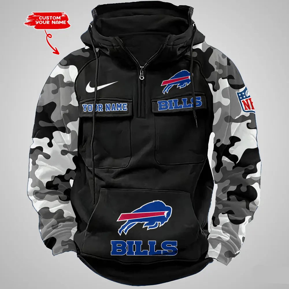Buffalo Bills Hot Camouflage Multi Pockets Zip Hoodie AMCCLG001181