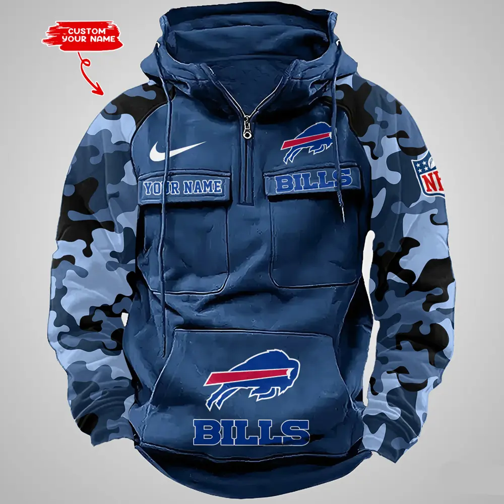 Buffalo Bills Hot Camouflage Multi Pockets Zip Hoodie AMCCLG001181 - Image 2
