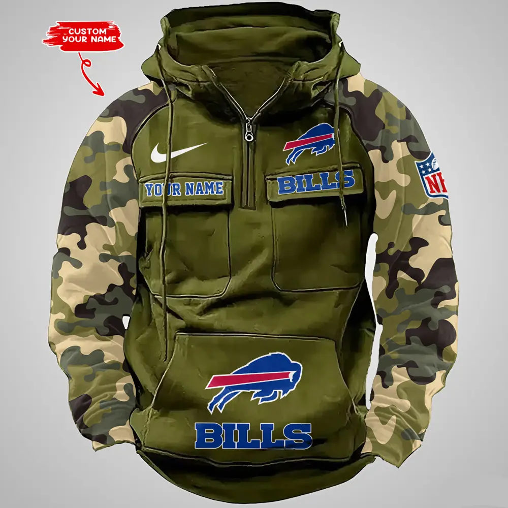 Buffalo Bills Hot Camouflage Multi Pockets Zip Hoodie AMCCLG001181 - Image 3