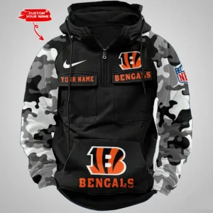 Cincinnati Bengals Hot Camouflage Multi Pockets Zip Hoodie AMCCLG001184