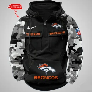 Denver Broncos Hot Camouflage Multi Pockets Zip Hoodie AMCCLG001187