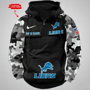 Detroit Lions Hot Camouflage Multi Pockets Zip Hoodie AMCCLG001188