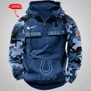 Indianapolis Colts Hot Camouflage Multi Pockets Zip Hoodie AMCCLG001191