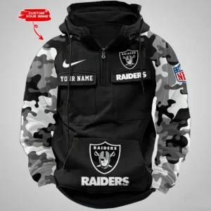 Las Vegas Raiders Hot Camouflage Multi Pockets Zip Hoodie AMCCLG001194