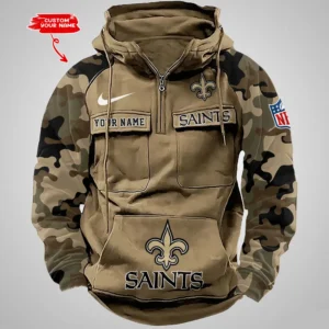 New Orleans Saints Hot Camouflage Multi Pockets Zip Hoodie AMCCLG001200