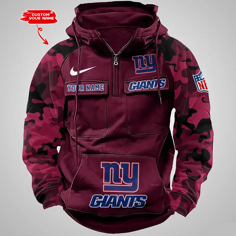 New York Giants Hot Camouflage Multi Pockets Zip Hoodie AMCCLG001201 - Image 2
