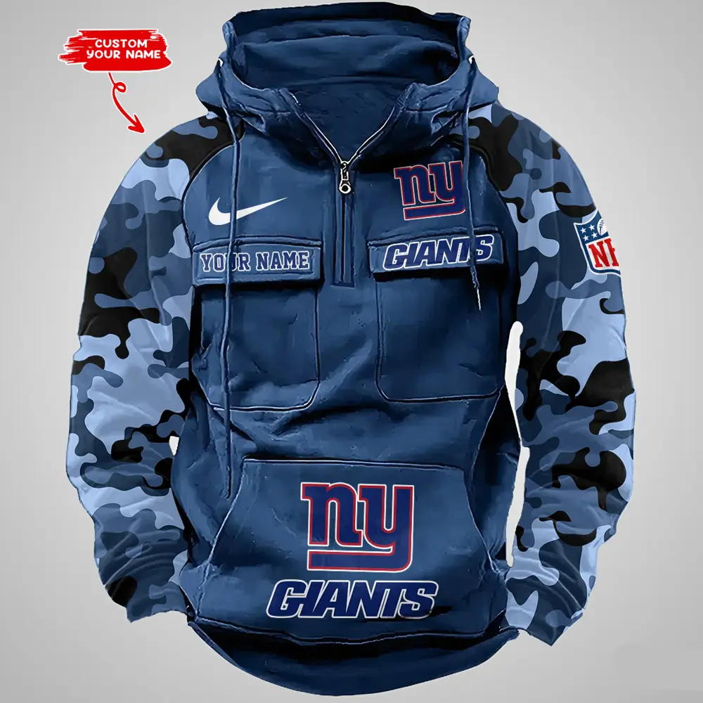 New York Giants Hot Camouflage Multi Pockets Zip Hoodie AMCCLG001201 - Image 4