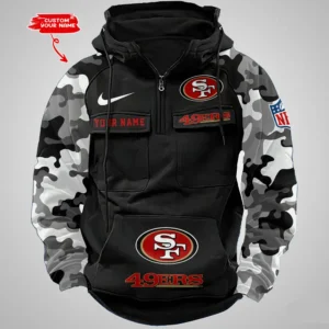 San Francisco 49ers Hot Camouflage Multi Pockets Zip Hoodie AMCCLG001205