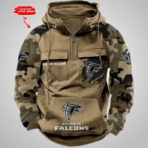 Atlanta Falcons Hot Camouflage Multi Pockets Zip Hoodie AMCCLG001211