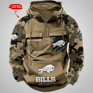 Buffalo Bills Hot Camouflage Multi Pockets Zip Hoodie AMCCLG001213