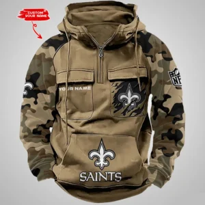 New Orleans Saints Hot Camouflage Multi Pockets Zip Hoodie AMCCLG001232