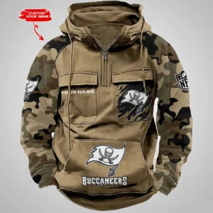 Tampa Bay Buccaneers Hot Camouflage Multi Pockets Zip Hoodie AMCCLG001239