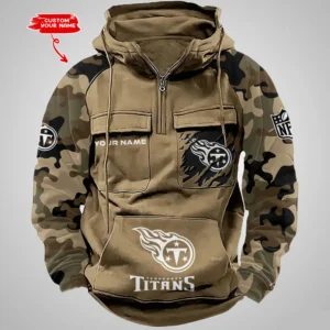 Tennessee Titans Hot Camouflage Multi Pockets Zip Hoodie AMCCLG001240
