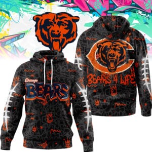 Chicago Bears | Premium NFL Special Graffiti My Team 4 Life Hoodie AMCCLG001284