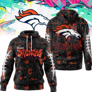 Denver Broncos | Premium NFL Special Graffiti My Team 4 Life Hoodie AMCCLG001288