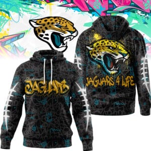 Jacksonville Jaguars | Premium NFL Special Graffiti My Team 4 Life Hoodie AMCCLG001293