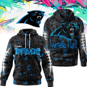 Carolina Panthers | Premium NFL Special Graffiti My Team 4 Life Hoodie AMCCLG001283