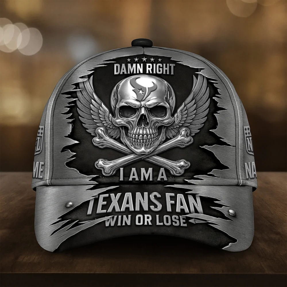 Houston Texans | Premium NFL Skull Wings Fan Pride Cap AMCACS000464 - Image 2