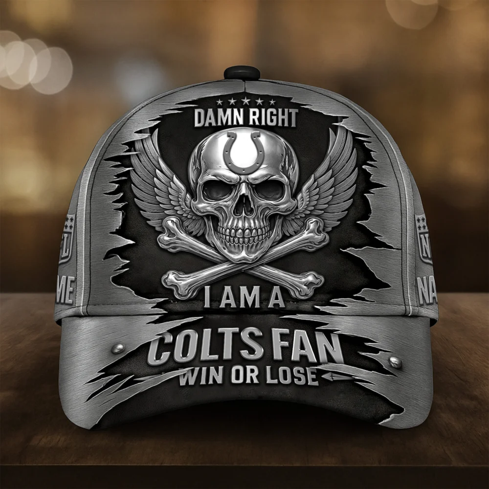 Indianapolis Colts | Premium NFL Skull Wings Fan Pride Cap AMCACS000465 - Image 2