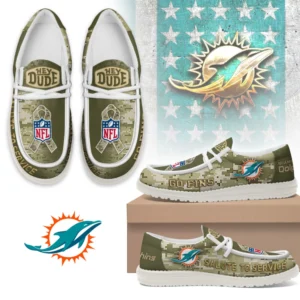 Miami Dolphins | Premium NFL Salute to Service Hey Dude Shoes AMCSHOES000100