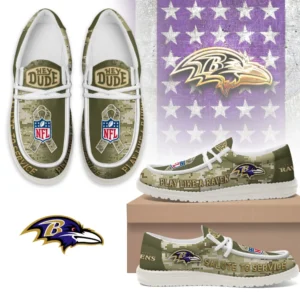 Baltimore Ravens | Premium NFL Salute to Service Hey Dude Shoes AMCSHOES000090
