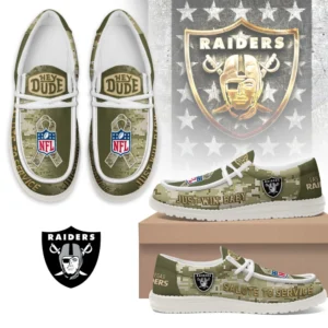 Las Vegas Raiders | Premium NFL Salute to Service Hey Dude Shoes AMCSHOES000096