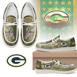 Green Bay Packers | Premium NFL Salute to Service Hey Dude Shoes AMCSHOES000086