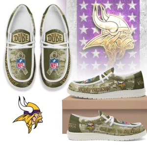 Minnesota Vikings | Premium NFL Salute to Service Hey Dude Shoes AMCSHOES000087