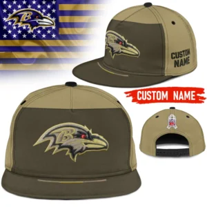 Baltimore Ravens | Premium NFL 2025 Salute to Service Split Panel Snapback Cap AMCACS000499