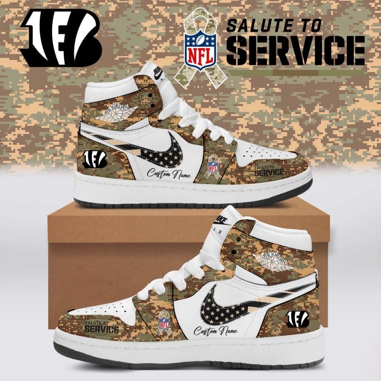Cincinnati Bengals Salute To Service Limited Edition High Air Jordan 1 New 2025 AMCSHOES000162