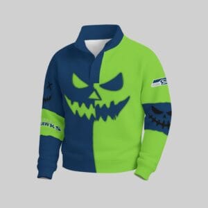 Seattle Seahawks x Halloween Stand Collar Sweatshirt AMCCLG001110