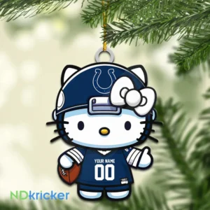 Indianapolis Colts x Hello Kitty Christmas Custom Any Name Acrylic Ornament AMCACS000561