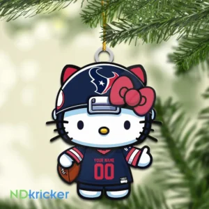 Houston Texans x Hello Kitty Christmas Custom Any Name Acrylic Ornament AMCACS000560
