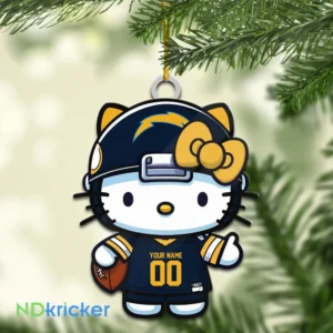 Los Angeles Chargers x Hello Kitty Christmas Custom Any Name Acrylic Ornament AMCACS000565