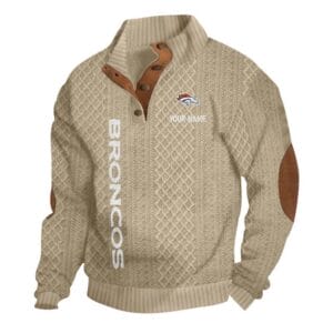 Denver Broncos Knitted Stand Collar Sweatshirt AMCCLG001348