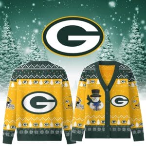 Green Bay Packers Premium Christmas Knit Cardigan Custom Name AMCCLG001757