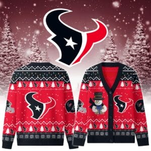 Houston Texans Premium Christmas Knit Cardigan Custom Name AMCCLG001758