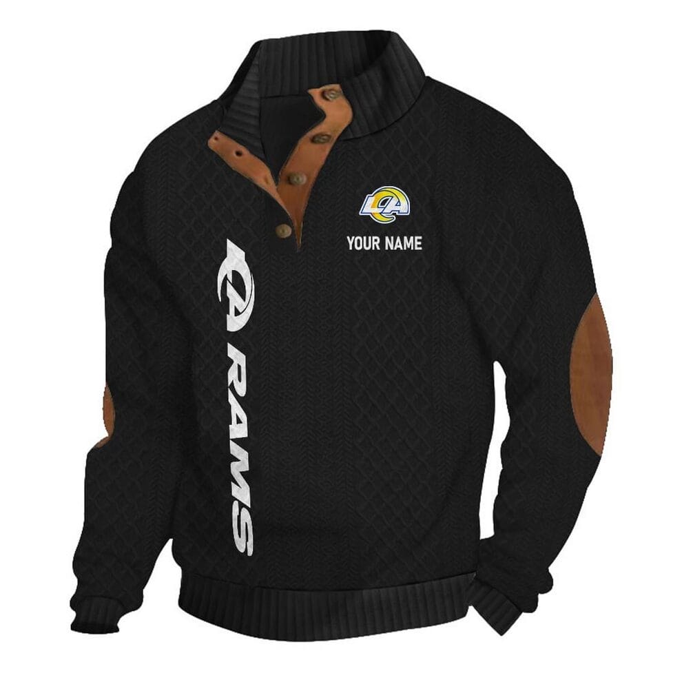 Los Angeles Rams Knitted Stand Collar Sweatshirt AMCCLG001355 - Image 3